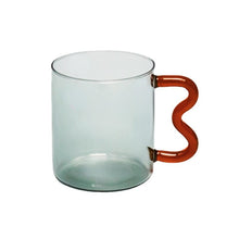 Load image into Gallery viewer, Design Colorful Ear Glass Mug Handmade Simple Wave Coffee Cup for Hot Water Tumbler Gift Drinkware 300ml