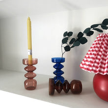 Load image into Gallery viewer, Candlestick Holder Taper Candle Holder Glass for Christmas Decor Wedding Party and Home Dinner Decor Vase Candle Molds