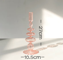 Load image into Gallery viewer, Candlesticks Holders Retro Glass Classic Craft Candlesticks Holders for Wedding Decorations Glass Candle Holder