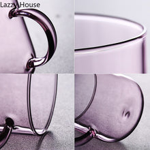 Load image into Gallery viewer, Heat Resistant Glass Colorful Coffee Glasses with Handle Household Milk Breakfast Cup Nordic Modern Mug Drinking Glasses