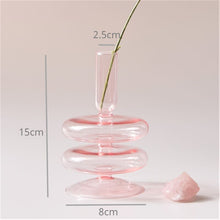 Load image into Gallery viewer, Pink Glass Candle Holder Taper Candlesticks Holder Wedding Table Centerpieces Nordic Home Decoration