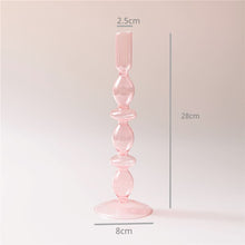 Load image into Gallery viewer, Pink Glass Candle Holder Taper Candlesticks Holder Wedding Table Centerpieces Nordic Home Decoration