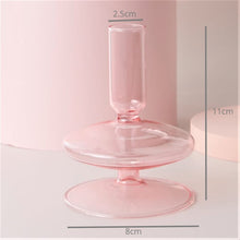 Load image into Gallery viewer, Pink Glass Candle Holder Taper Candlesticks Holder Wedding Table Centerpieces Nordic Home Decoration