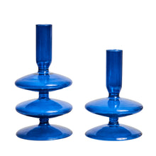 Load image into Gallery viewer, Set of 2 Taper Candle Holders Candlesticks Glass Decoration Home Nordic Flower Vase Birthday Gift