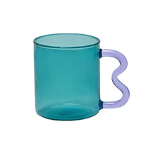 Load image into Gallery viewer, Design Colorful Ear Glass Mug Handmade Simple Wave Coffee Cup for Hot Water Tumbler Gift Drinkware 300ml
