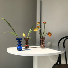 Load image into Gallery viewer, Candlestick Holder Taper Candle Holder Glass  for Christmas Decor Wedding Party and Home Dinner Decor Vase Candle Molds
