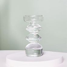 Load image into Gallery viewer, Candlestick Holder Taper Candle Holder Glass  for Christmas Decor Wedding Party and Home Dinner Decor Vase Candle Molds
