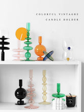 Load image into Gallery viewer, Candlesticks Holders Retro  Glass Classic Craft Candlesticks Holders for  Wedding Decorations Glass Candle Holder
