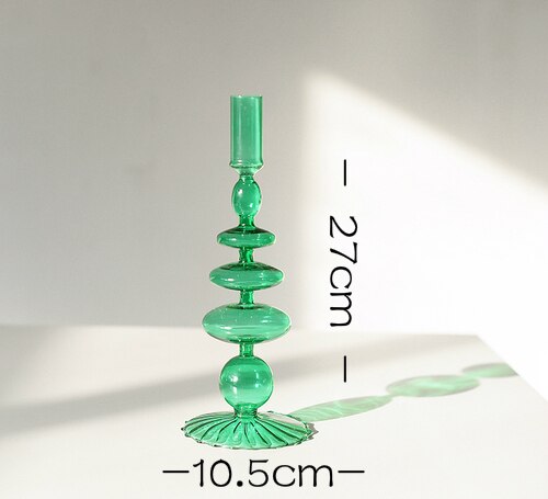 Candlesticks Holders Retro  Glass Classic Craft Candlesticks Holders for  Wedding Decorations Glass Candle Holder
