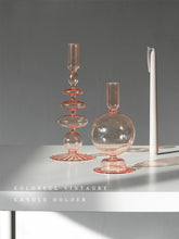 Load image into Gallery viewer, Candlesticks Holders Retro  Glass Classic Craft Candlesticks Holders for  Wedding Decorations Glass Candle Holder
