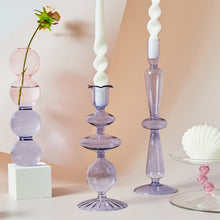 Load image into Gallery viewer, Floriddle Glass Candlesticks Lilac Candle Holders Wedding Table Centerpieces Nordic Home Decoration Christmas Gift
