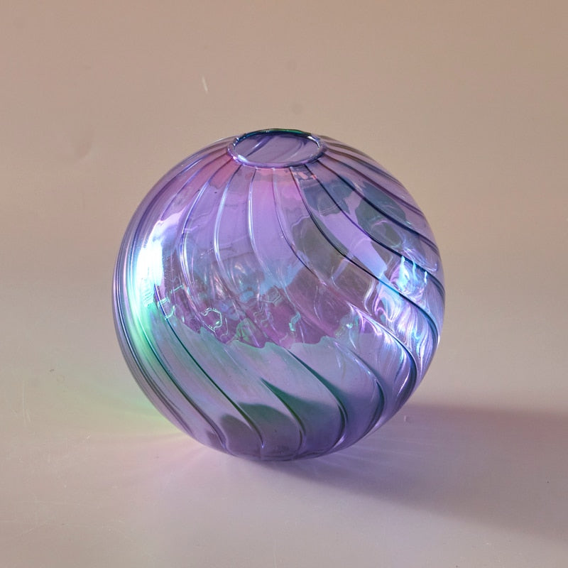 Willceka Iridescent Ball Vases for Home Decor
