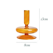 Load image into Gallery viewer, Nordic Retro Orange Glass Candleholder Creative Home Decor Wedding Party Dinner Candlelight Decoration Living Room
