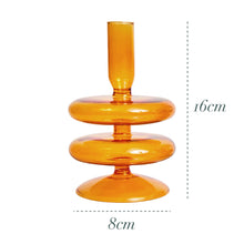 Load image into Gallery viewer, Nordic Retro Orange Glass Candleholder Creative Home Decor Wedding Party Dinner Candlelight Decoration Living Room
