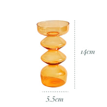 Load image into Gallery viewer, Nordic Retro Orange Glass Candleholder Creative Home Decor Wedding Party Dinner Candlelight Decoration Living Room
