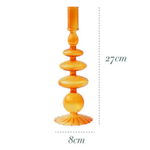 Load image into Gallery viewer, Nordic Retro Orange Glass Candleholder Creative Home Decor Wedding Party Dinner Candlelight Decoration Living Room
