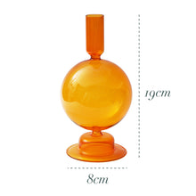 Load image into Gallery viewer, Nordic Retro Orange Glass Candleholder Creative Home Decor Wedding Party Dinner Candlelight Decoration Living Room
