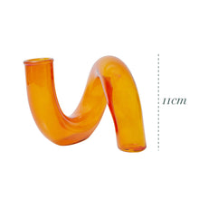 Load image into Gallery viewer, Nordic Retro Orange Glass Candleholder Creative Home Decor Wedding Party Dinner Candlelight Decoration Living Room
