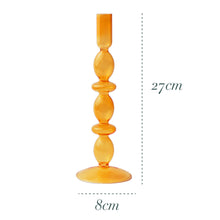 Load image into Gallery viewer, Nordic Retro Orange Glass Candleholder Creative Home Decor Wedding Party Dinner Candlelight Decoration Living Room
