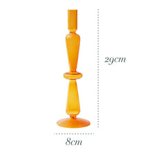 Load image into Gallery viewer, Nordic Retro Orange Glass Candleholder Creative Home Decor Wedding Party Dinner Candlelight Decoration Living Room
