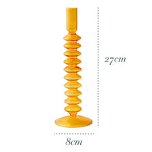 Load image into Gallery viewer, Nordic Retro Orange Glass Candleholder Creative Home Decor Wedding Party Dinner Candlelight Decoration Living Room
