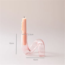 Load image into Gallery viewer, Pink Glass Candle Holder Taper Candlesticks Holder Wedding Table Centerpieces Nordic Home Decoration
