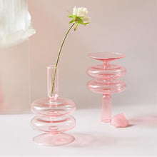 Load image into Gallery viewer, Pink Glass Candle Holder Taper Candlesticks Holder Wedding Table Centerpieces Nordic Home Decoration
