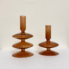 Load image into Gallery viewer, Retro Glass Candlestick for Taper Candle Brown Glass Nordic Home Decortaion Birthda Gift Ornaments
