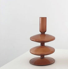 Load image into Gallery viewer, Retro Glass Candlestick for Taper Candle Brown Glass Nordic Home Decortaion Birthda Gift Ornaments
