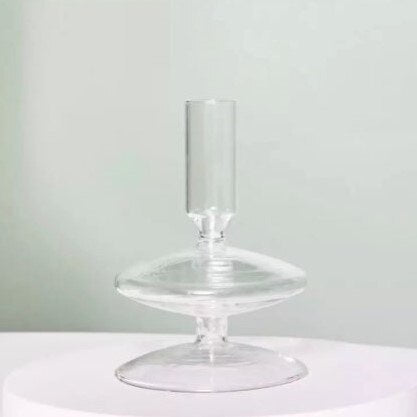 Retro Transparent Glass Candle Holder Decoration Wedding Party Household Creative Desktop Decorations Candle Stand Home Decor