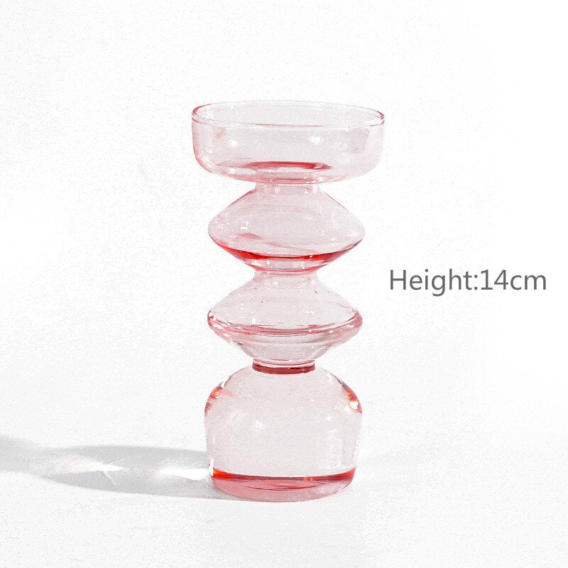 Taper Candle Holder Glass Candlestick Holder for Christmas Decor Wedding Party and Home Dinner Decor Vase
